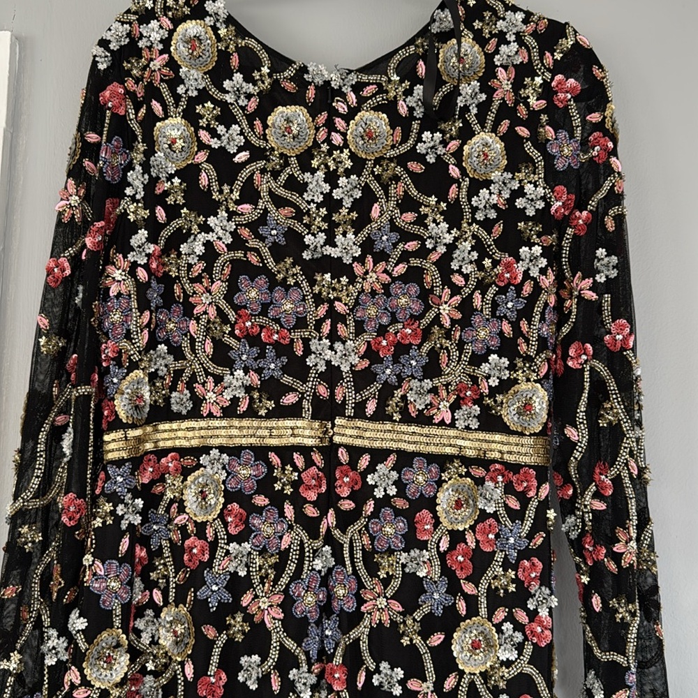 Mac Duggal size 14 Long Sleeve Embellished Mesh Gown - Picture 11 of 13